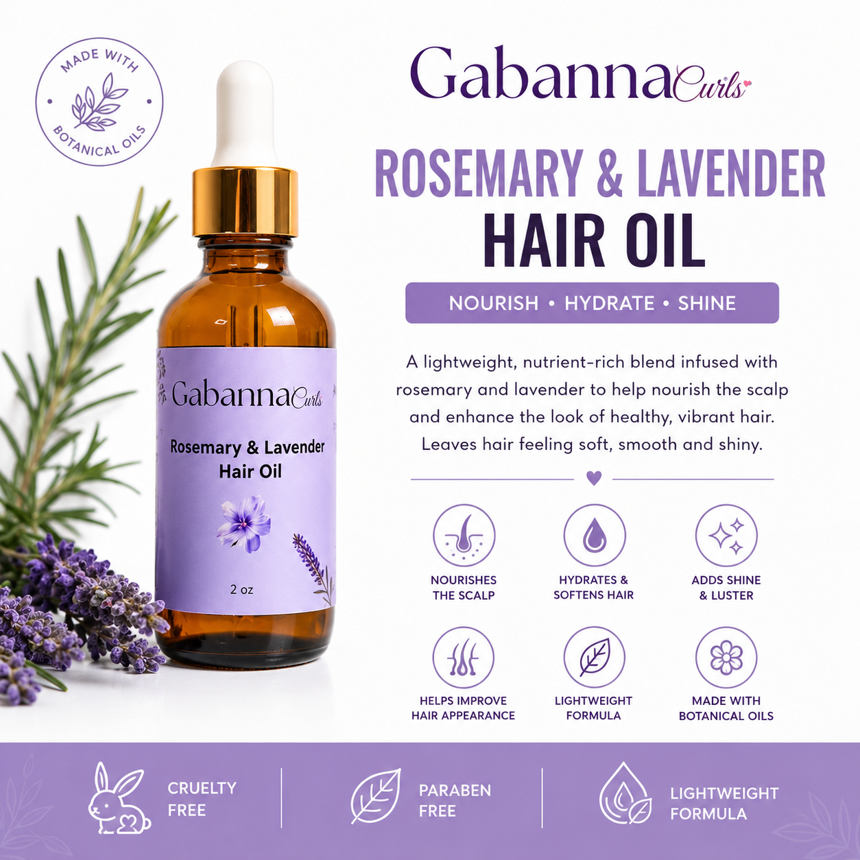 Lavender & Rosemary Hair Oil