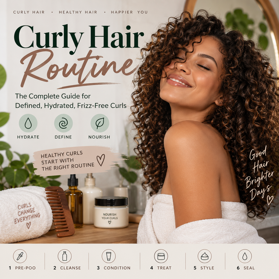 Curly Hair Routine: The Complete Guide for Defined, Hydrated, Frizz-Free Curls